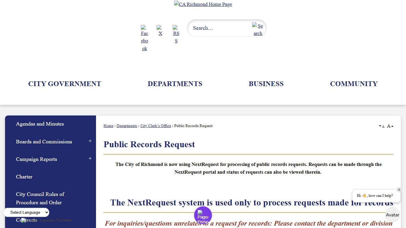 Public Records Request | Richmond, CA - Official Website