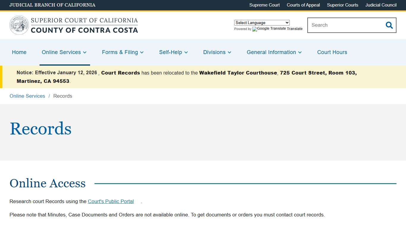 Records | Superior Court of California | County of Contra Costa